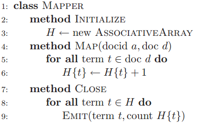 Word count pseudocode from Lin and Dyer